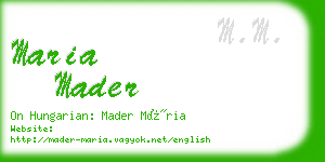 maria mader business card